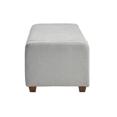 Contemporary Upholstered Bench with Internal Storage 1pc Durable Plywood Frame Gray Boucle