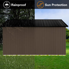 Metal garden sheds 12ftx10ft outdoor storage sheds brown with window