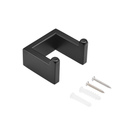Simple Double Towel Hook, SUS304 Stainless Steel Bath Towel Holder, Bathroom Double Robe Hook, Hand Towel Hanger Wall Mount, Blackened