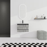 24'' Floating Wall-Mounted Bathroom Vanity With Ceramics Sink & Soft-Close Cabinet Door, KD-Package