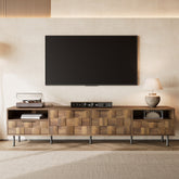 Mid Century TV Stand with 2 Drawers, Media Console Table for TVs up to 85'', Entertainment Center with Storage for Living room, Bedroom, Home Theatre
