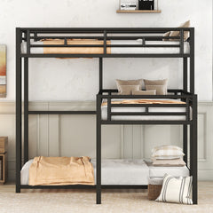 L-shaped Metal Triple Twin Size Bunk Bed, Black(OLD SKU:MF285891AAB)(ETA:3.9)