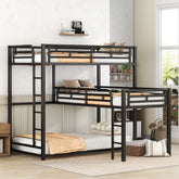 L-shaped Metal Triple Twin Size Bunk Bed, Black(OLD SKU:MF285891AAB)(ETA:3.9)