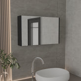 Medicine Cabinet 19.70" H, with 2 Doors, 3 Shelves, 2 Mirrors, Black