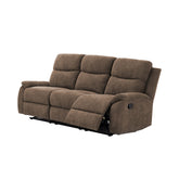 Ronald Reclining Sofa - Family Relaxation & Hosting, for Living Room/Family Room, Brown Luxe Fabric with Hardwood Steel Frame & Foam-Encased Pocketed Coils