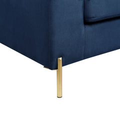 Coastal Blue Velvet Sofa