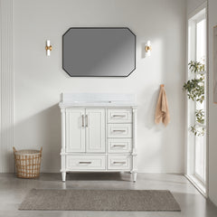 Fully Assembled 36'' Freestanding Single Bathroom Vanity with 2 Handle Sets