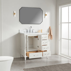 Fully Assembled 36'' Freestanding Single Bathroom Vanity with 2 Handle Sets