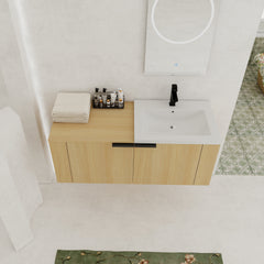 48 "Bathroom Vanity Sink Combo for big Space,Modern Bathroom Cabinet Cabinet combination, Bathroom Sink Cabinet Set, Oak