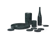 Green natural marble dining room accessories set, natural stone, luxury 10 pcs set, genuine marble, real marble