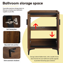 24'' Bathroom Vanity without Top Sink, Modern Bathroom Storage Cabinet with 2 Soft Closing Doors, Single Sink Bathroom Vanity