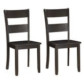 Distressed Walnut Ladder Back Side Chairs (Set of 2)