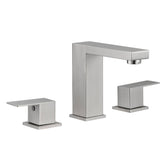 Bathroom Stainless Steel Faucets for Sink 3 Hole Brushed Nickel 8 inch Widespread Bathroom Sink Faucet Double Lever Handle Faucet Bathroom Vanity Faucet Basin Mixer Tap Faucet with Hose