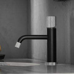 Modern Black and Brushed Nickel Faucet Brass Bathroom Basin Faucet Design Deck Mounted Water Mixer Tap