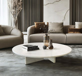 White natural marble coffee table, living room table,natural stone, Ø35.4 h9.8 Inch/Ø90 h25 cm, genuine marble, real marble