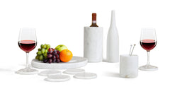 White natural marble dining room accessories set, natural stone, luxury 10 pcs set, genuine marble, real marble