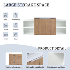 48 Inch Soft Close Doors Bathroom Vanity With Sink, Two Small Storage Shelves, 24" and 12" Combination Cabinet,(KD-Packing)