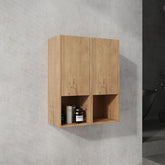 24" Bathroom Side Cabinet,Soft Close Doors,Float Mounting Design,Imitative Oak,(KD-Packing)
