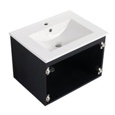 24'' Floating Wall-Mounted Bathroom Vanity & Soft-Close Hinge(Only Vanity and Basin, without Door Plank)