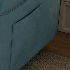 Sofa Showcase: 54" Velvet Blue Sofa Bed – A Dual-Purpose Living Room Gem with a Retractable Bed Option