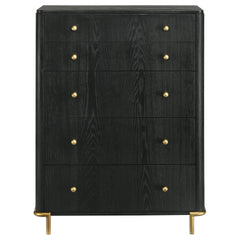 Anser Black 5-drawer Chest
