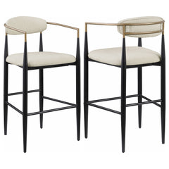 Renfroe Beige Fabric Upholstered Bar Chair (Set of 2)