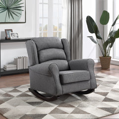 Grey Rocking Chair with Flared Arm