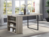 Grey Oak and Black 2- Shelf Dining Table