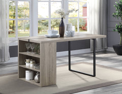 Grey Oak and Black 2- Shelf Dining Table