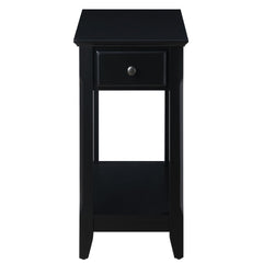 Black Accent Table with Bottom Shelf