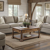 Barclay 48 inch Coffee Table, No Assembly Required, Rustic Acacia Finish