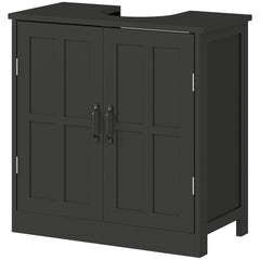 Bathroom Sink Cabinet, Pedestal Sink Cabinet with Adjustable Shelf, Black