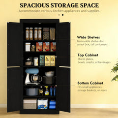 Nordic style Kitchen Cabinet,Freestanding Food Pantry Cabinet,Pantry Storage Cabinet with Doors and Shelves