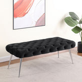 Galiano Black Upholstered Tufted Bench