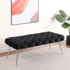 Galiano Black Upholstered Tufted Bench