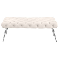 Galiano Ivory Upholstered Tufted Bench