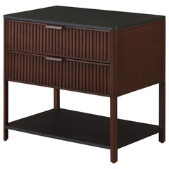 Tova Rust Brown 2-drawer Side Table with Shelf