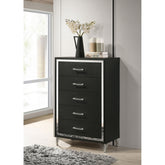 Malcolm Black 5-drawer Bedroom Chest