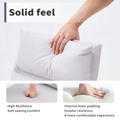Dining chair set (2 pieces) modern leather imitation soft cushion dining chair, with soft cushion backrest and electroplated legs, suitable for kitchen/living room/dining room, white
