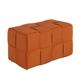 Ottoman Foot Rest Soft and Comfortable Ottoman Square Corduroy Woven Design Sofa Stool Brown