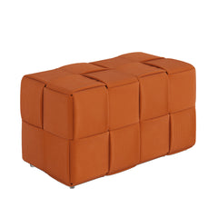 Ottoman Foot Rest Soft and Comfortable Ottoman Square Corduroy Woven Design Sofa Stool Brown