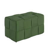 Ottoman Foot Rest Soft and Comfortable Ottoman Square Corduroy Woven Design Sofa Stool Green