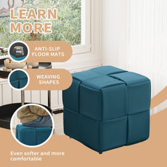Ottoman Foot Rest Soft and Comfortable Ottoman Square Corduroy Woven Design Sofa Stool biue