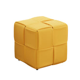 Ottoman Foot Rest Soft and Comfortable Ottoman Square Corduroy Woven Design Sofa Stool yellow