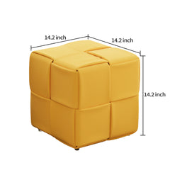 Ottoman Foot Rest Soft and Comfortable Ottoman Square Corduroy Woven Design Sofa Stool yellow