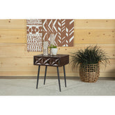 Gibson Coffee Brown 1-drawer Rectangular Side Table