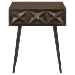 Gibson Coffee Brown 1-drawer Rectangular Side Table