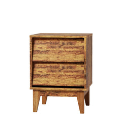 2 Set Nightstands Features Vintage-style and Bevel Design, Made of MDF, Mid Century Modern Nightstand, Night Stand for Bedroom