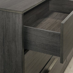 Ioana Wood 2-Drawers Nightstand (Nightstand Only), Antique Grey Finish