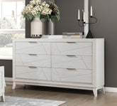 Antique White Finish Dresser with Storage Drawers Modern Bedroom Furniture 1pc